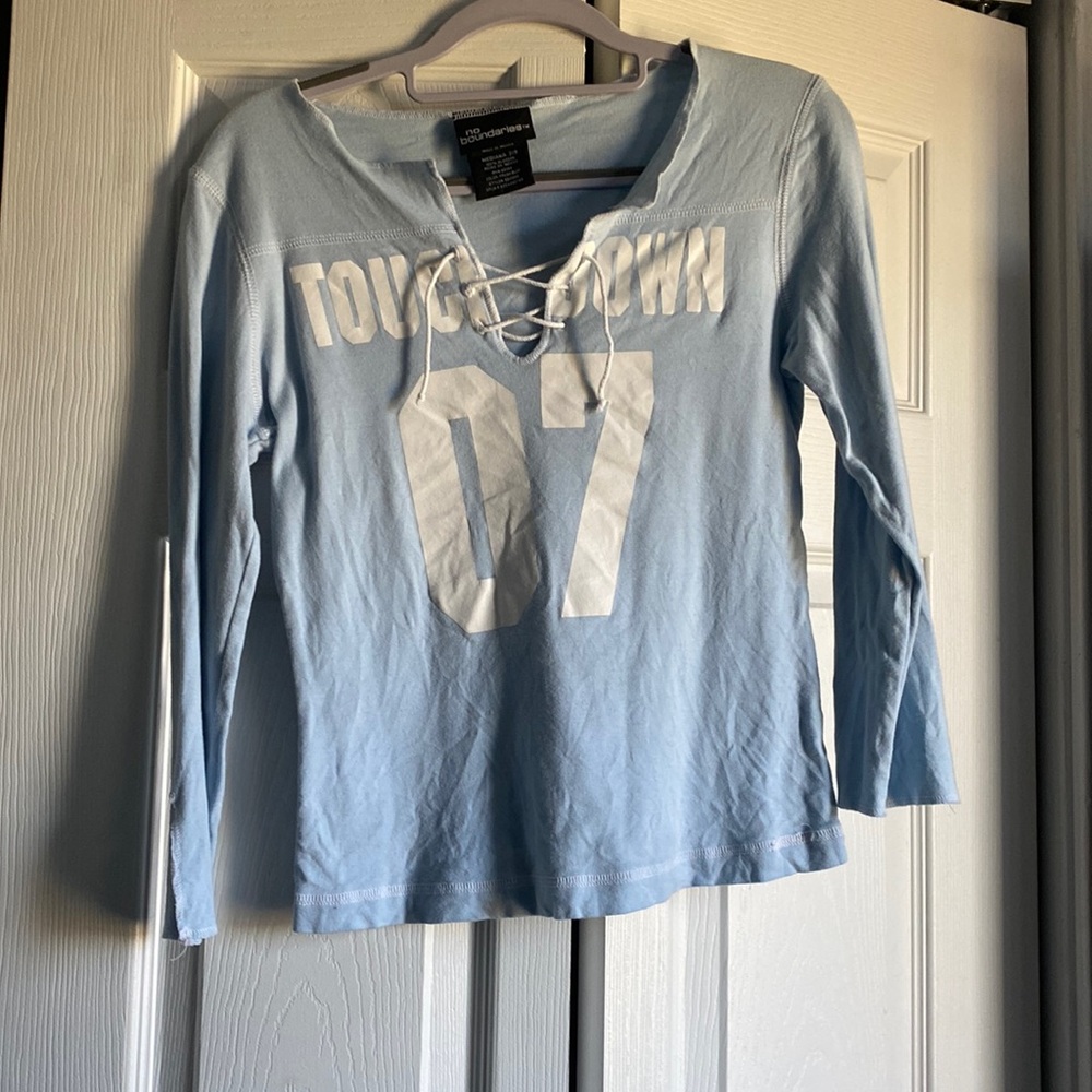 COPY - Sky blue long sleeve Crop top